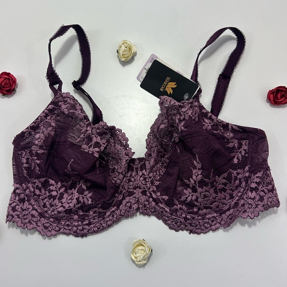Wacoal Deep Purple Embrace Lace Bra 34D NWT - Picture 1 of 4